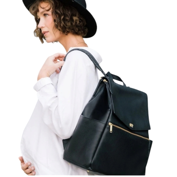 Freshly Picked Other - FRESHLY PICKED black Classic Diaper Bag with changing pad, Vegan Leather